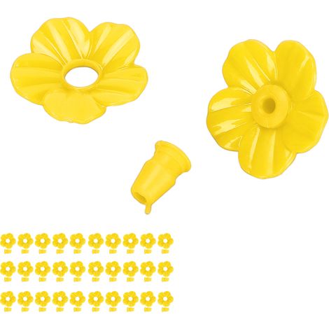 30 ensembles de fleurs multicolores uniques et remplaçables pour mangeoires à colibris, accessoires pour mangeoires à colibris, fleurs jaunes (1/5)