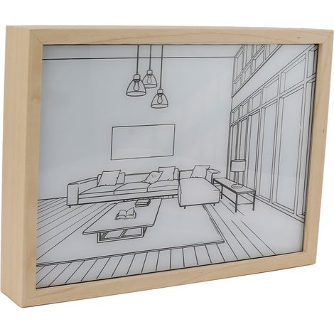 Tableau lumineux LED mural, décoration lumineuse, cadre photo avec ombres portées, 3 couleurs, intensité réglable, pour chambre ou salon, modèle L 3 (1/5)