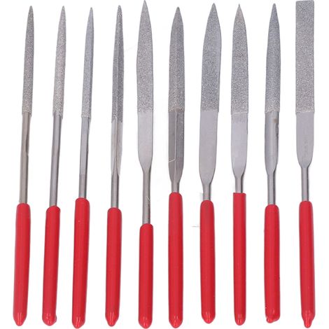 Lot de 10 limes aiguilles diamantées pour modelisme, usinage et finition de materiaux, kit de precision (1/5)