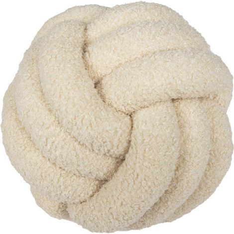 Coussin rond en peluche douce à nœud, coussin décoratif moderne fait main pour canapé (1/5)
