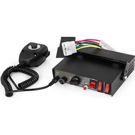 Sirena de alarma de advertencia de 200 W con 9 sonidos, bocina de policía/bomberos, altavoz PA, sistema de micrófono, altavoz de bomberos, host de 24 V (1/5)
