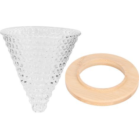 Wiederverwendbarer Glasfilter-Kaffeebereiter, Kaffeefilter, Trichter, Wasserkocher, Brühzubehör, transparent (1/5)