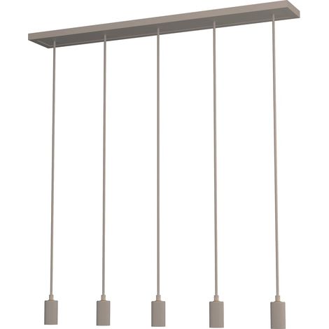 Lampe pendante brun sable Madox Quinte droite à 5 lumières - SG-70668