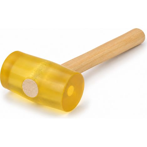 Maillet en caoutchouc transparent 500 g manche bois pose sol (1/5)