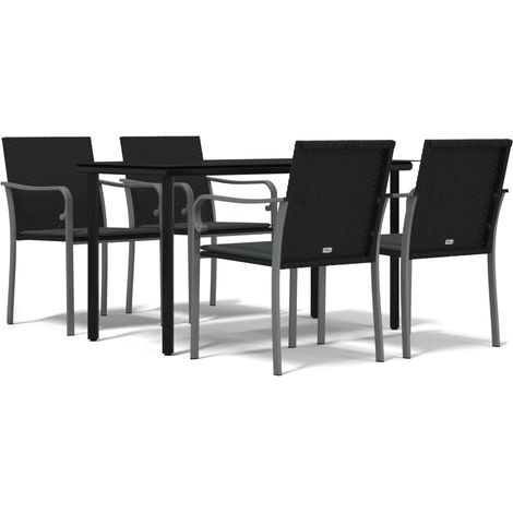 Maison Exclusive - Juego comedor jardín 5 piezas y cojines ratán (1/5)