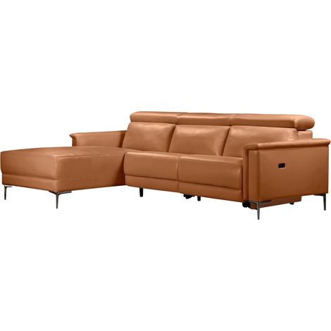 Lund-3 places 1 fauteuil inclinable à gauche électrique Cognac (1/5)