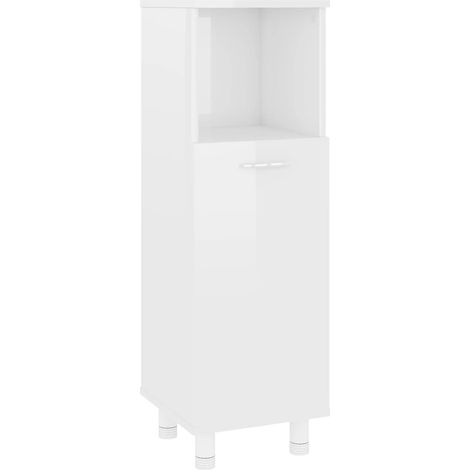 Maison Exclusive - Mobile da Bagno Bianco Lucido 30x30x95 cm in Legno Multistrato (1/5)