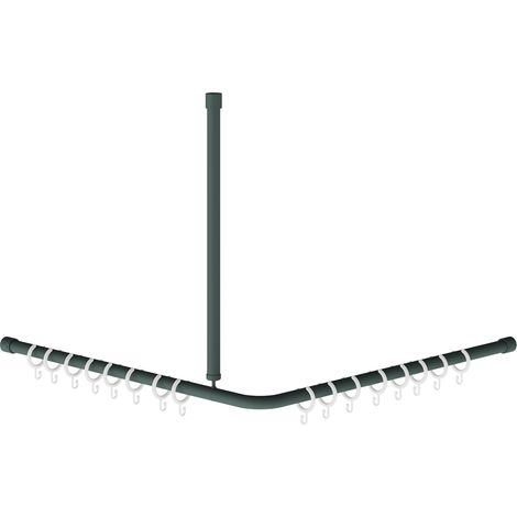 KWC AR Vorhangstange, MEDCARE, Edelstahl,  grau, 800x600x800 mm, Ringe weiß