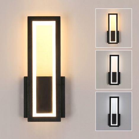 Applique Murale Intérieure LED, 16W 1800LM Lampe Murale Moderne, 3 Température de Couleur 3000K/4500K/6500K, Acrylique Luminaire Mural Blanc pour Chambre, Escalier, Salon (1/5)