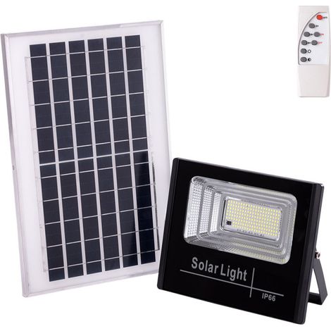 Solar-LED-Flutlicht 65 W 4000 K Panel: 6 V/8 W Batterie: 3,2 V/5000 mAh Fernbedienung [HO-SOLARFL-65W-01-W] (1/5)