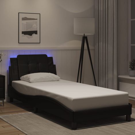 Estructura de cama con LED sin colchón Zadar negro 100x200 cm vidaXL (1/5)