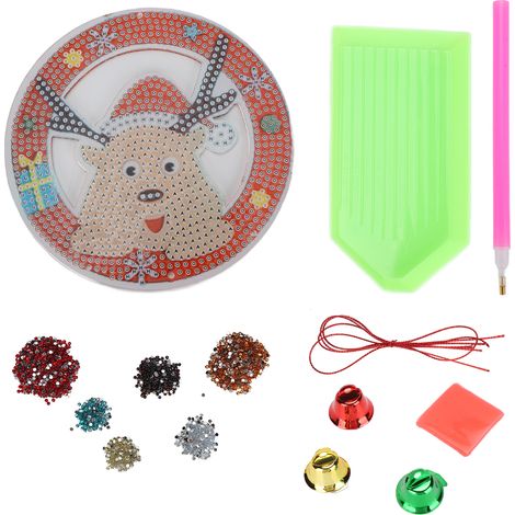 Pendentif renne de Noël mignon à décorer avec des strass - Décoration intérieure décontractée (1/5)