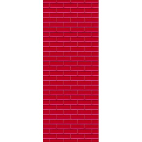 Panneau mural douche en alu-composite VIPANEL - Carrelage Décor Carrelage Rétro Rouge - Finition Brillant - 100x255cm (1/5)