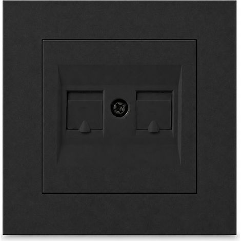 Prise RJ45 double encastrable 80 mm 16A noir