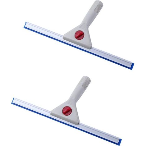 Grattoir à vitre, grattoir de salle de bain en 2 parties, grattoir pour parois de douche, grattoir à vitre sans perçage, largeur 25 cm, outil de nettoyage, pour miroir de douche et verre (1/5)