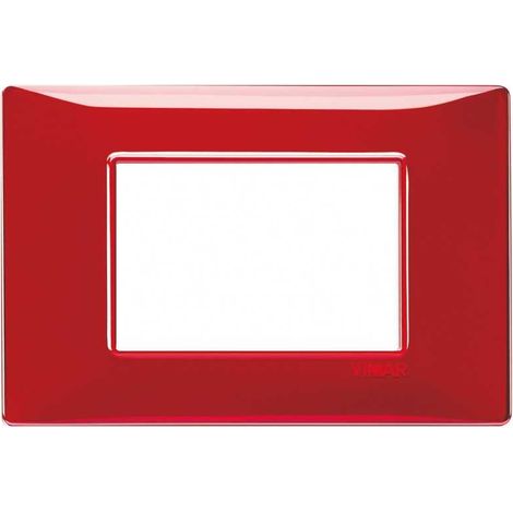 14653.51 Placa 3 Módulos Color Reflex Rojo Plano