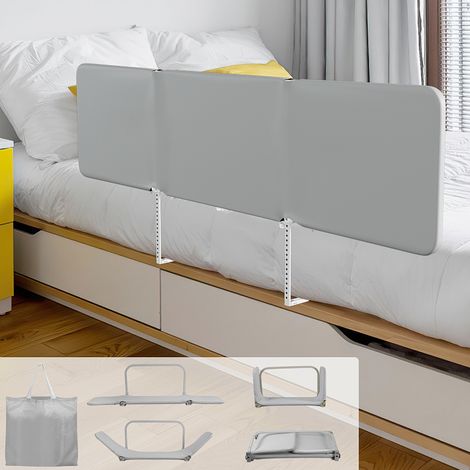 Wolketon Sponda letto pieghevole bimbi 180 cm, grigia, altezza regolabile 0-30 cm 2pcs (1/5)