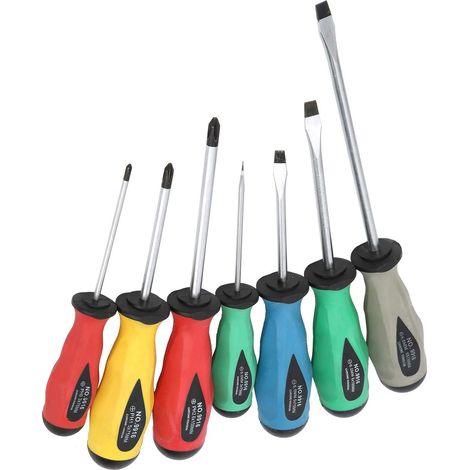 Jeu de 7 tournevis cruciformes en acier allié pour réparation (1/5)