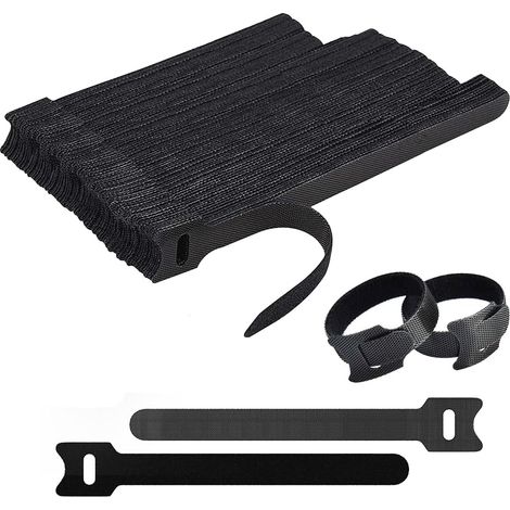 100pcs Attache Cable, Réutilisable Serre Cable, Cable Management in 3 Longueurs Différentes-180mm/150mm/100mm, pour La Gestion des Câbles de PC, La Télévision, Le Bureau (1/5)