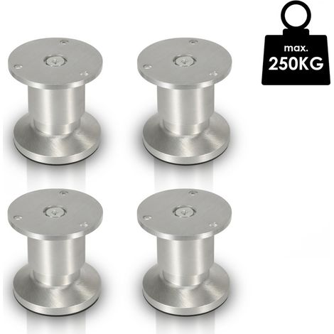 4X Pieds de meuble Pieds de socle Pieds réglables Pieds de canapé Pieds de meuble Réglables-Aluminium-80mm (1/5)