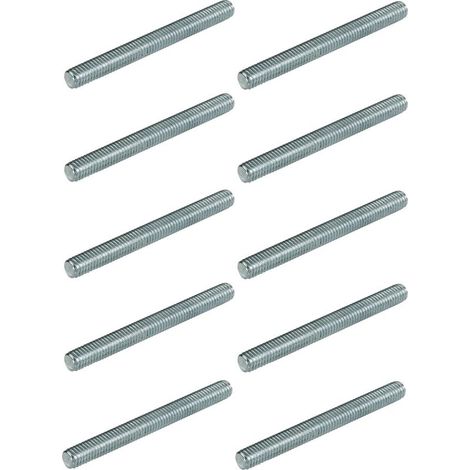 Packung mit 10 Gewindestangen aus Stahl, M6 x 80 mm – 6 mm Vollgewinde – DIN 976-Norm für robuste Befestigung (1/2)