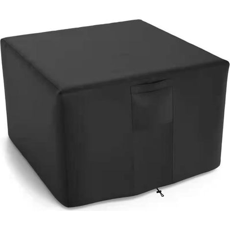 Funda para barbacoa 600D - 92 x 92 x 61 cm - Impermeable - Cuadrada - Resistente al viento - Para barbacoa - Para jardín - Negra (1/5)