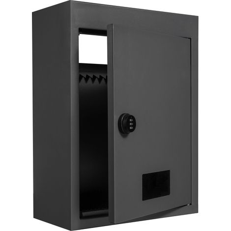Boîte aux lettres traversante 31,8x16x42,9 cm avec serrure à code, noir. (1/5)