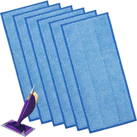 6-Pack for Swiffer WetJet Flat Mop Cloths with Velcro Fastener. Microfiber Mop Head Replacement Pads (1/5)