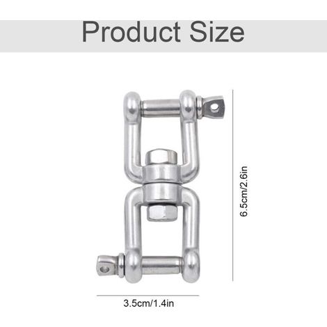 Anneaux de suspension pivotants - Mâchoires pivotantes en acier inoxydable 304, compatibles avec chaises suspendues, balançoires, sacs de frappe, équipements de yoga - Lot de 2 (1/3)