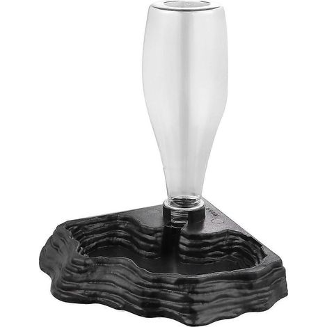 Distributeur d'eau en plastique pour reptiles, fontaine à eau créative pour tortues et lézards (noir)-Black