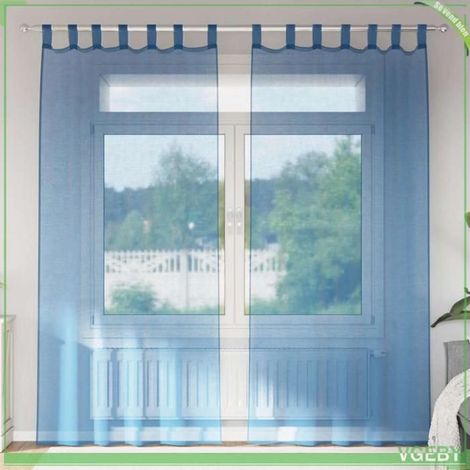 Rideaux en voile - FAFEISY - 4102304 - bleu royal - 140x245 cm - 2 pièces (1/5)