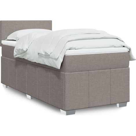 Boxspringbett mit Matratze Taupe 80x200 cm Stoff