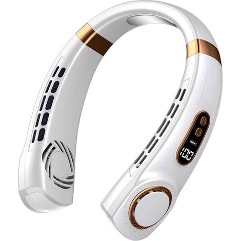 Ventilateur de cou sans pales 1200 mAh, mini refroidisseur suspendu portable rechargeable par USB (1/5)