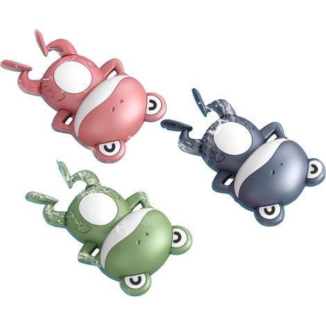 Lot de 3 grenouilles à remonter pour le bain, jouets aquatiques colorés et flottants pour la baignoire et la piscine, jouets interactifs à remontoir pour enfants, cadeau idéal pour les fêtes et les an (1/5)
