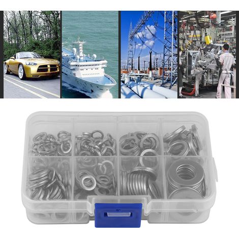 200 PCS Rondelles Plates et Grower Acier Inoxydable Kit Outil M5 M6 M8 M10 avec Boîte