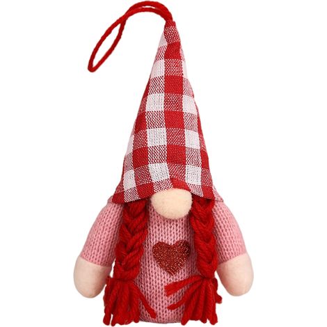 LED-beleuchteter Gartenzwerg als Plüschtier für Valentinstag, Schreibtisch- oder Tischdekoration – handgefertigtes Geschenk für Feiertage (1/5)