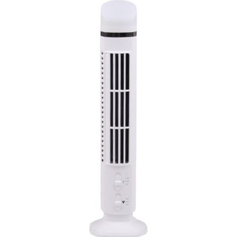 Ventilateur Tour, 34 dB Ventilateur Colonne Silencieux, 38cm Ventilateurs Tour Sans Pales, Oscillant à 90° Vitesse réglable Ventilateurs USB avec lumière, pour maison, chambre à coucher (White) (1/5)