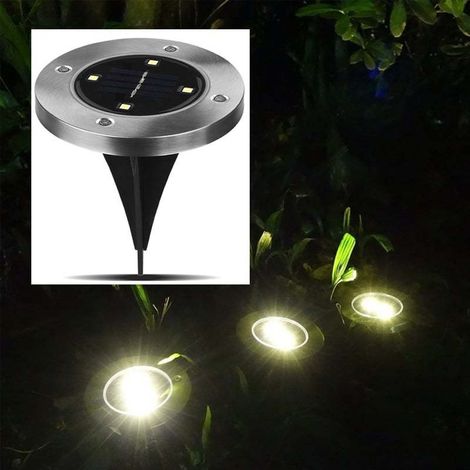 Lot de 4 projecteurs solaires LED pour jardin avec piquet - Éclairage extérieur-AquaForge