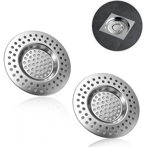 Évier Filtre de Vidange 2 pièces Tamis en Acier Inoxydable Filtre Evier Cuisine pour Évier de Cuisine Salle de Bain (1/4)