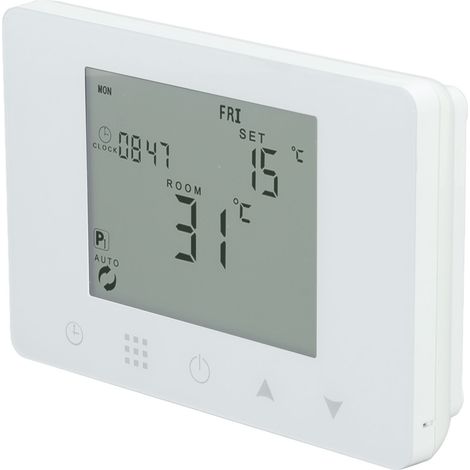 Thermostat d'intérieur sans fil HY09RF, contrôleur de température de chauffage électrique programmable intelligent sans fil RF, adapté aux chaudières à gaz et aux systèmes de chauffage au sol à eau. (1/5)