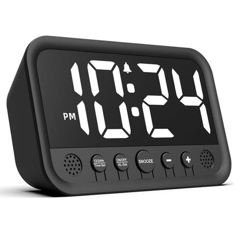 Reloj despertador digital,Reloj LED,Reloj de escritorio eléctrico digital pequeño,Reloj de mesita de noche sencillo,Adultos y adolescentes,Blanco (1/5)
