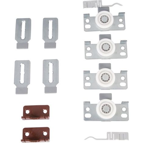 Hettich – Kit 2 portes coulissantes SlideLine 56 – Rail aluminium anodisé – Charge max 40 kg par porte – Galets sur roulements à billes