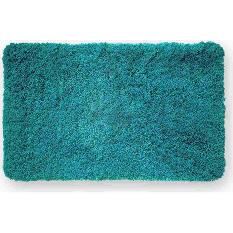 WOHNDIRECT Hochflor Badematten MALMÖ - 1 Stück 60x100 cm, Petrol