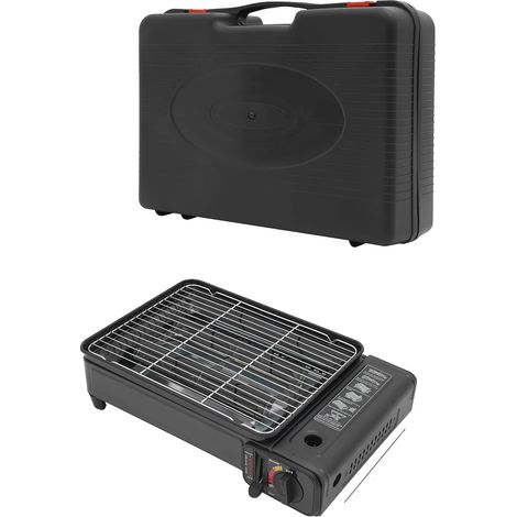 Parrilla de gas, diseño portátil, alta eficiencia, color negro. (1/2)