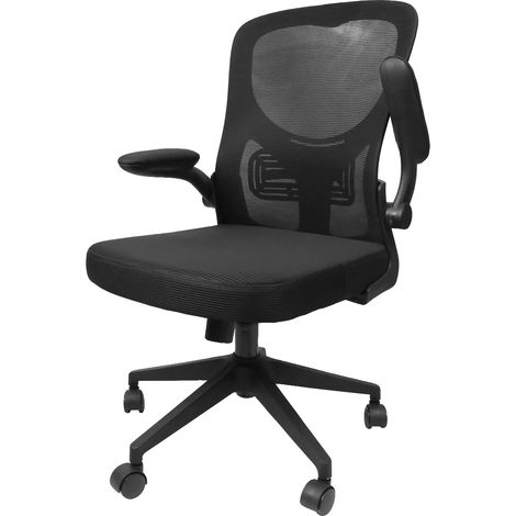 Silla de oficina, diseño ergonómico, reposabrazos ajustables, color negro. (1/2)