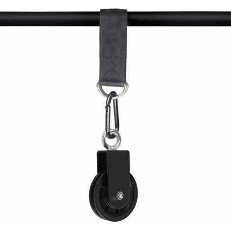 Poulie pour Cable, Poulie Musculation avec Sangle de Suspension et Mousqueton Poulie de Levage Pivotant à Poulie Simple (2Pcs)