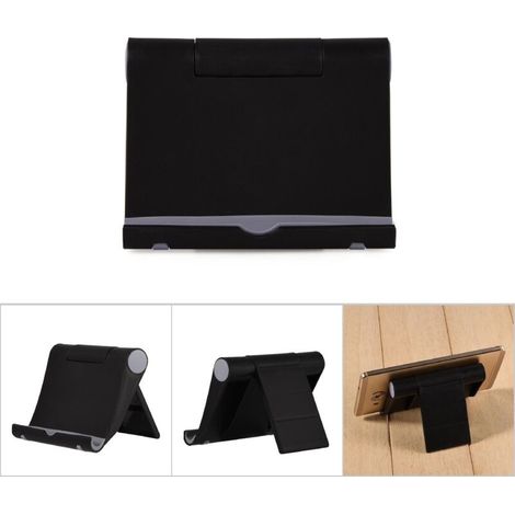 270° drehbarer Handyhalter, schwarzer Tischständer für Mobiltelefone