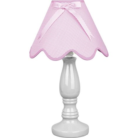 Lampe de table Candellux Lola céramique 41cm blanc/rose (1/2)