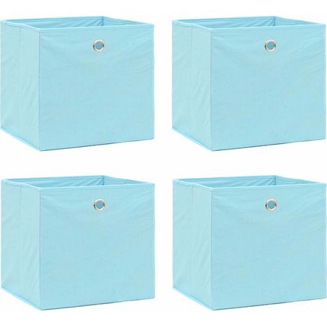 Cajas de almacenaje 4 uds tela azul celeste 32x32x32 cm vidaXL