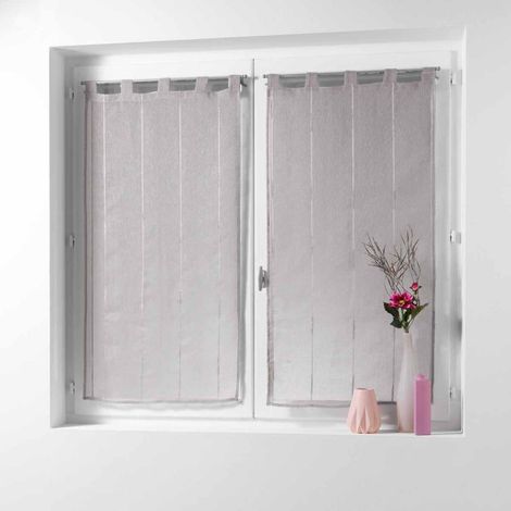 Paire de Voilages "Linahe" 90x160cm Taupe (1/2)